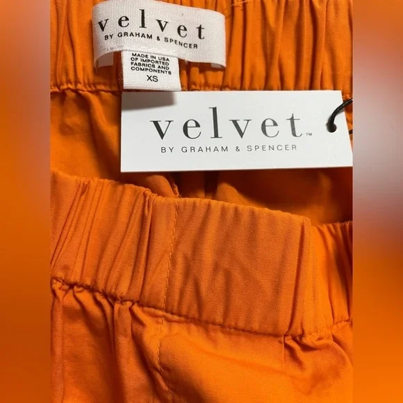 NEW Velvet by Graham & Spencer Orange Cotton Shorts XS